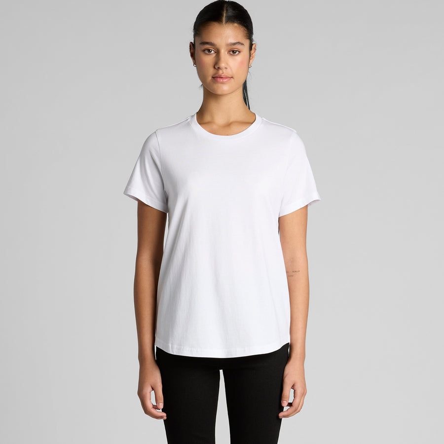 Women's Maple Curve Tee | Arena Custom Blanks - Arena Prints - Modeled Shot - Front