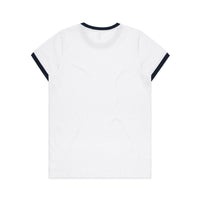 Women's Maple Ringer Tee | Arena Custom Blanks - Arena Prints - Back - Navy