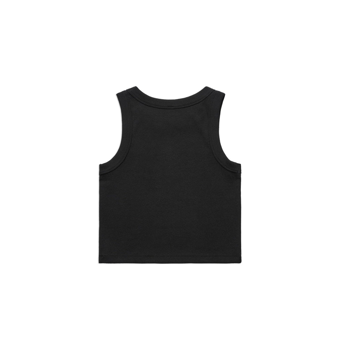 Women's Organic Rib Crop Tank | Arena Custom Blanks - Arena Prints - Back - Black