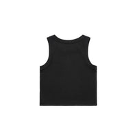 Women's Organic Rib Crop Tank | Arena Custom Blanks - Arena Prints - Back - Black