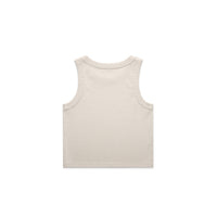 Women's Organic Rib Crop Tank | Arena Custom Blanks - Arena Prints - Back - Bone - Cream