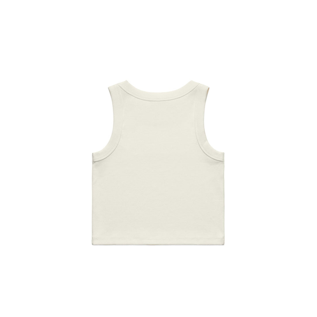 Women's Organic Rib Crop Tank | Arena Custom Blanks - Arena Prints - Back - Ecru - Cream