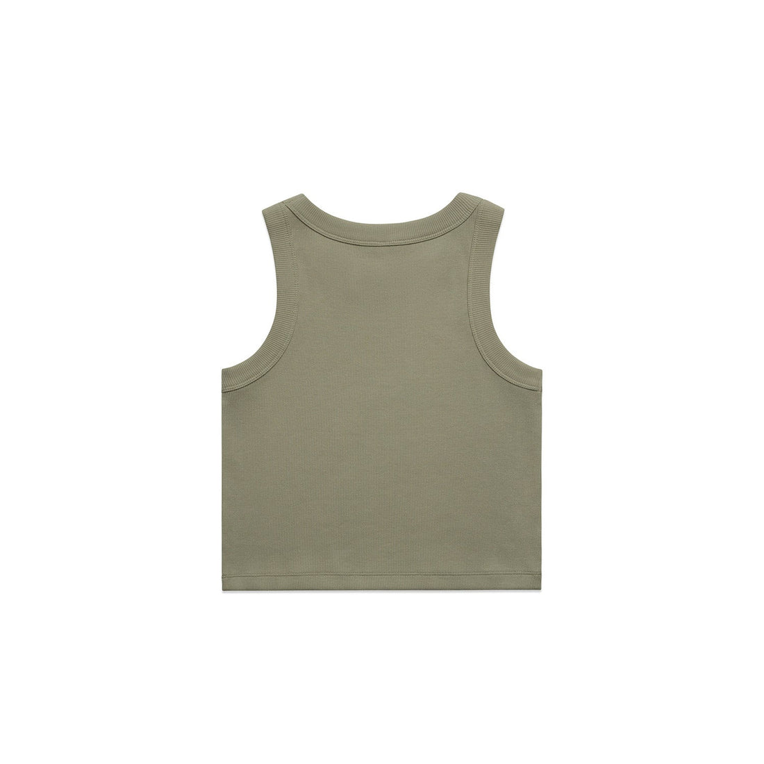Women's Organic Rib Crop Tank | Arena Custom Blanks - Arena Prints - Back - Eucalyptus - Green
