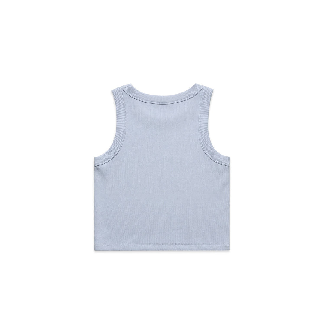 Women's Organic Rib Crop Tank | Arena Custom Blanks - Arena Prints - Back - Powder - Blue