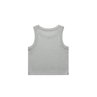 Women's Organic Rib Crop Tank | Arena Custom Blanks - Arena Prints - Back - Storm - Grey