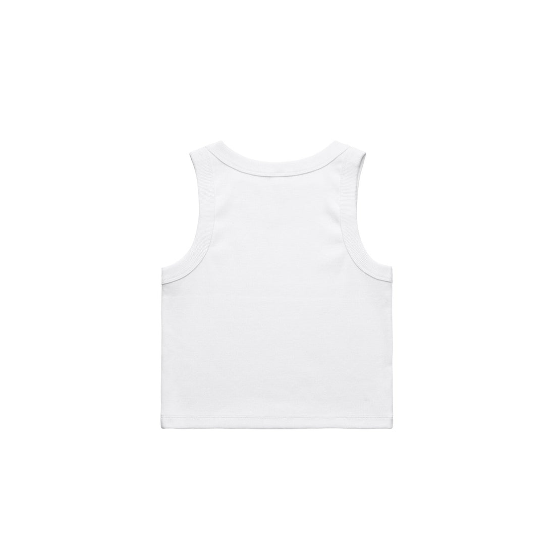 Women's Organic Rib Crop Tank | Arena Custom Blanks - Arena Prints - Back - White