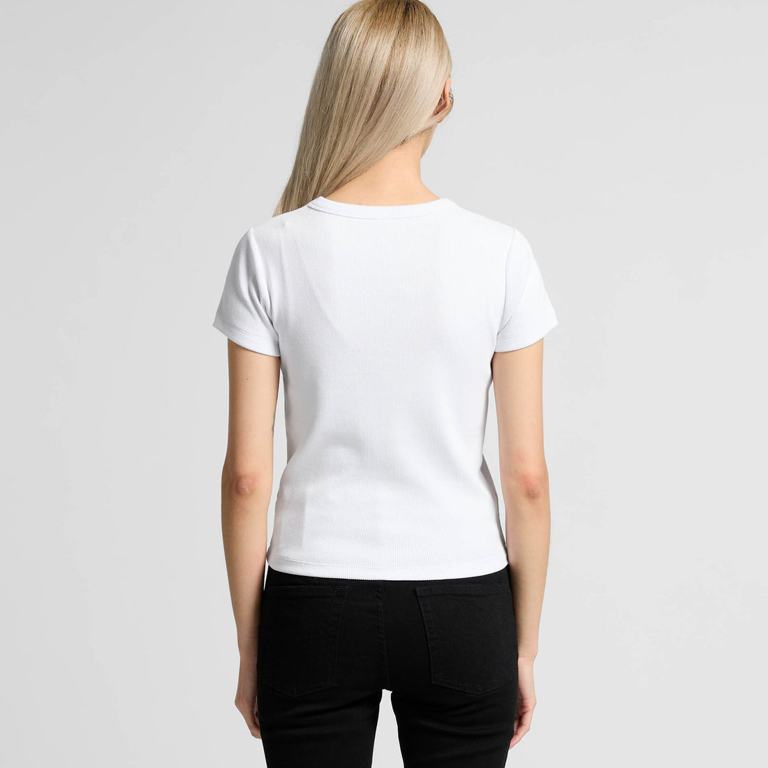 Women's Organic Rib Tee | Arena Custom Blanks - Arena Prints - Modeled Shot - Back