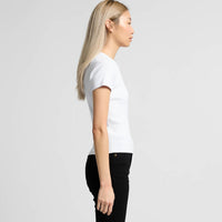 Women's Organic Rib Tee | Arena Custom Blanks - Arena Prints - Modeled Shot - Side