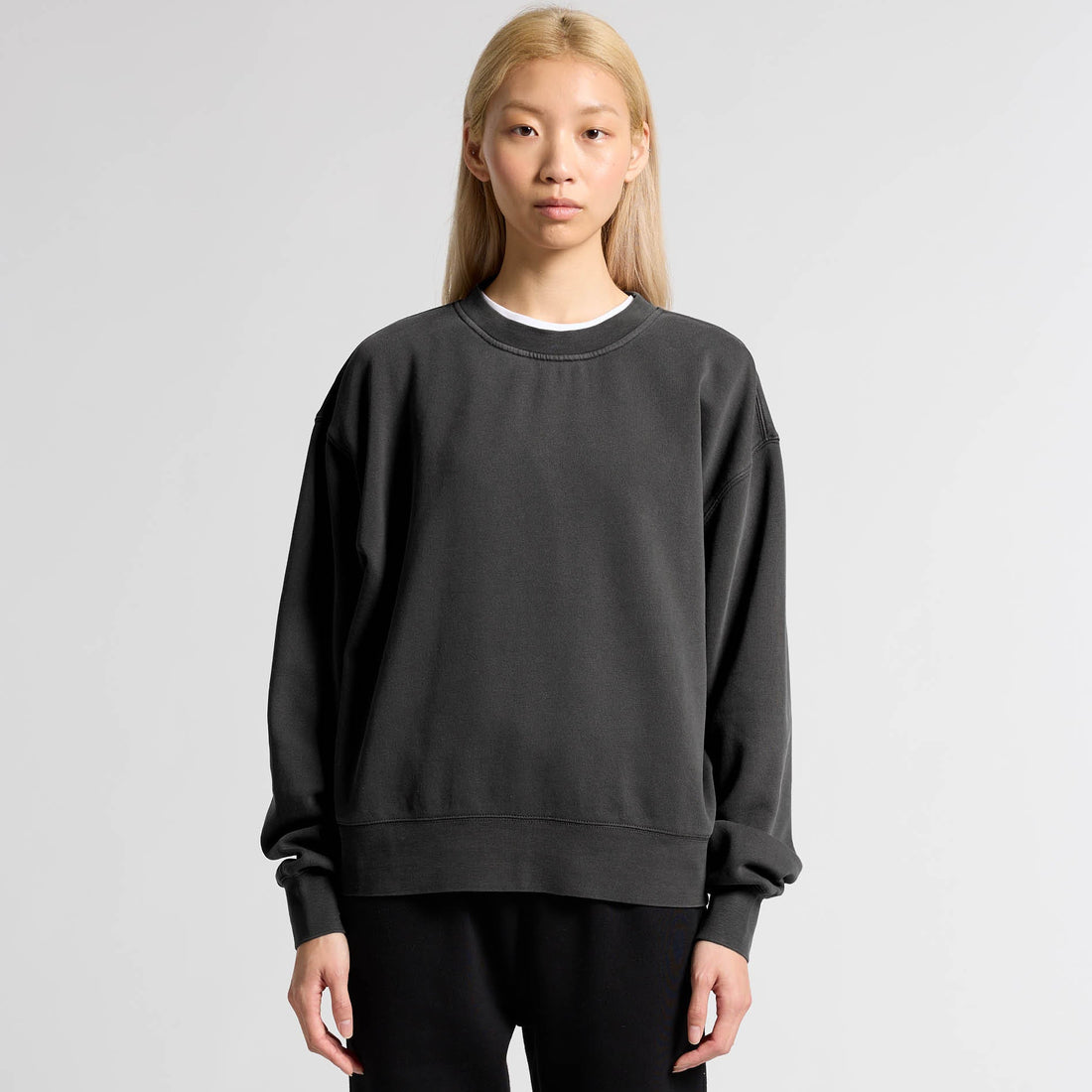 Women's Relax Faded Crew | Arena Custom Blanks - Arena Prints - Modeled Shot - Front