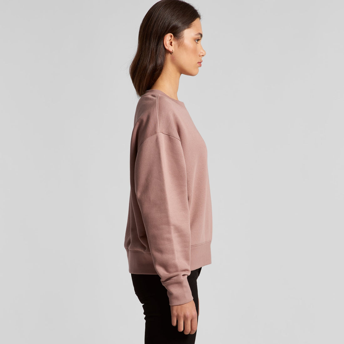Women's Relaxed Crew | Arena Custom Blanks - Arena Prints - Modeled Shot - Side