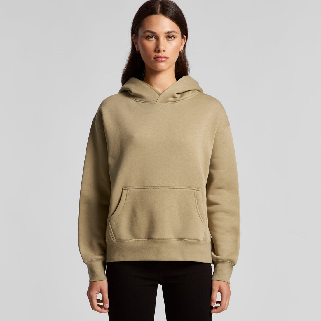 Women's Relaxed Hoodie | Arena Custom Blanks - Arena Prints - Modeled Shot - Front