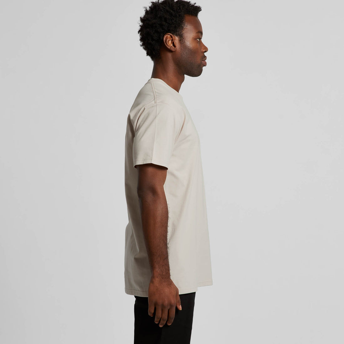 Men's Staple Tee | Arena Custom Blanks - Arena Prints - Modeled Shot - Side