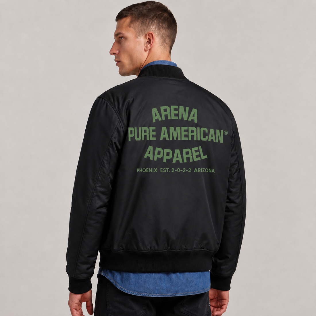 Black Pure American College Bomber Jackets | Arena Apparel