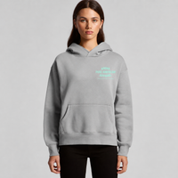 Person wearing a gray hoodie on a light gray background